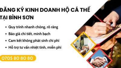 đăng ký kinh doanh hộ cá thể Bình Sơn