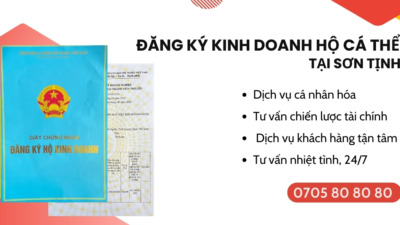 đăng ký kinh doanh hộ cá thể Sơn Tịnh