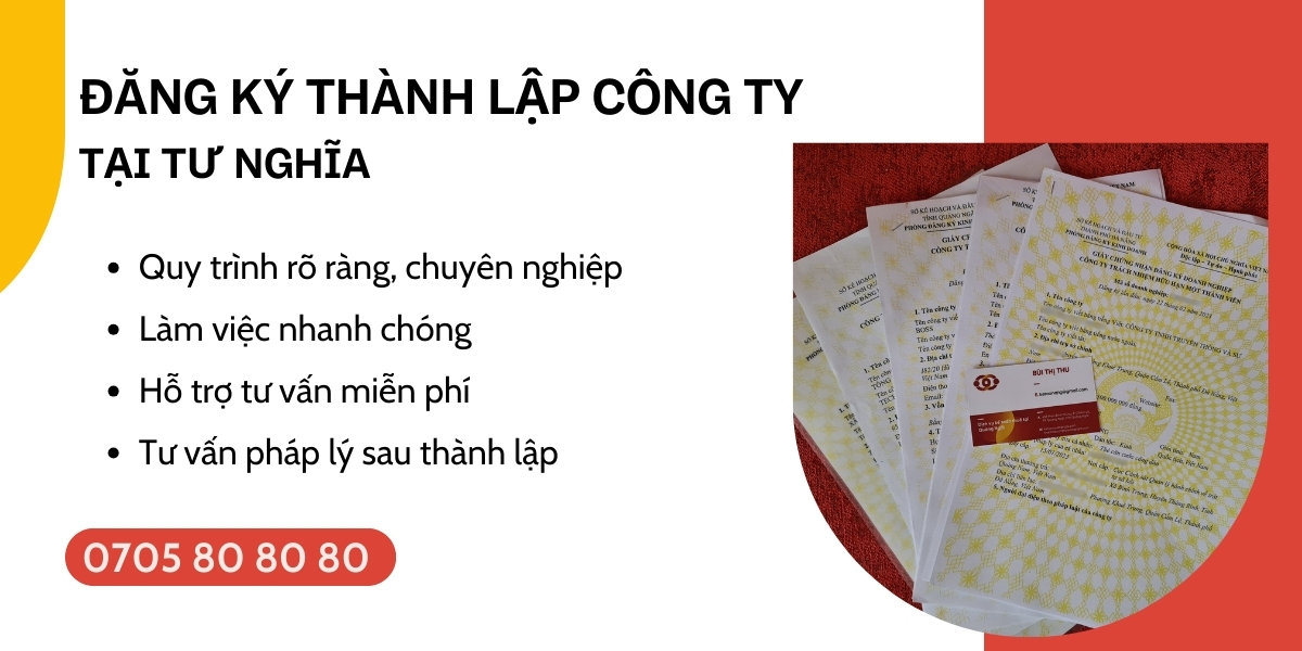 đăng ký thành lập công ty tại Tư Nghĩa