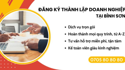 đăng ký thành lập doanh nghiệp tại Bình Sơn