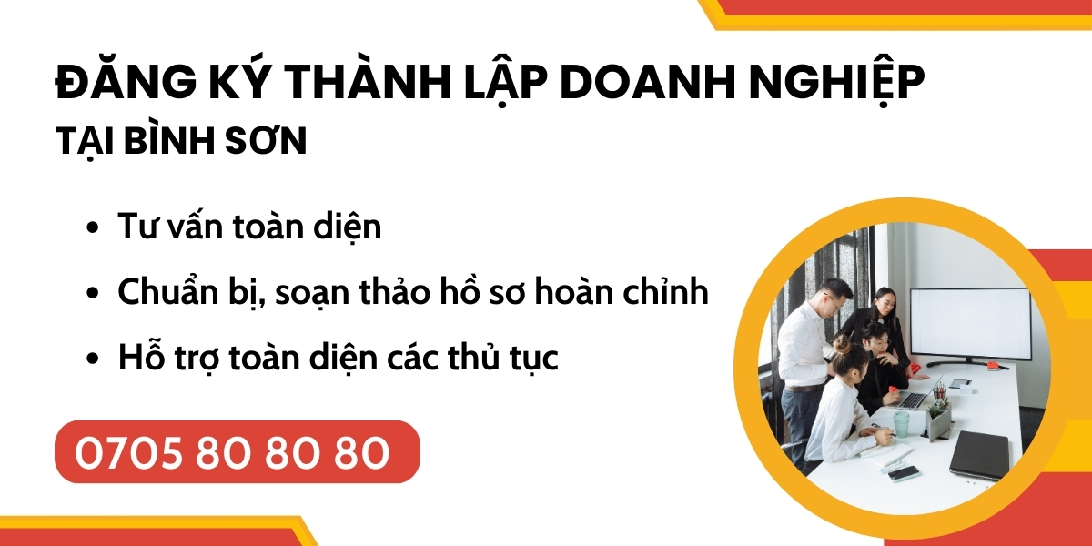 dịch vụ đăng ký thành lập doanh nghiệp tại Bình Sơn