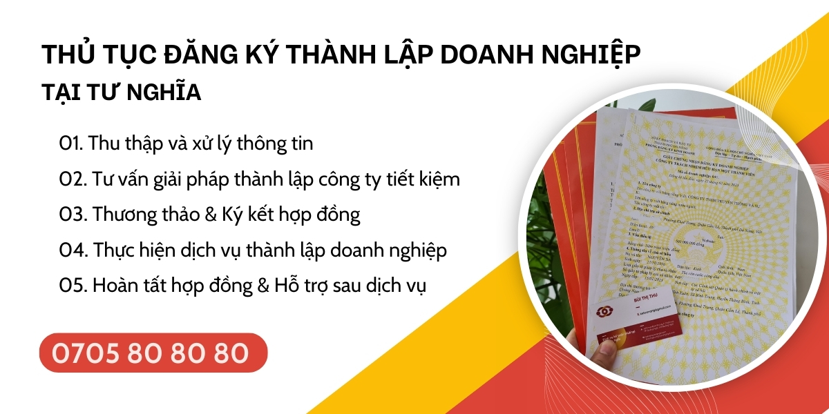 thủ tục đăng ký thành lập doanh nghiệp Tư Nghĩa