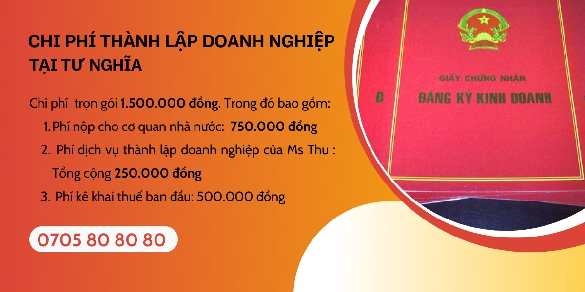 phí đăng ký thành lập doanh nghiệp