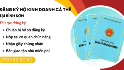 dịch vụ đăng ký hộ kinh doanh cá thể Bình Sơn