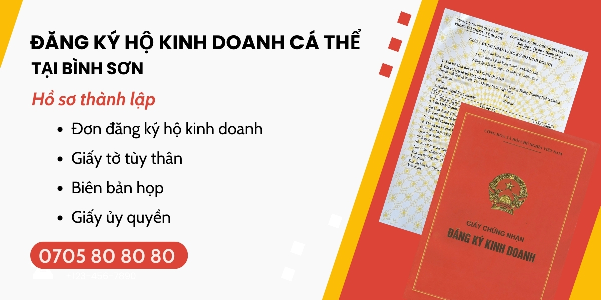 dịch vụ đăng ký kinh doanh hộ cá thể Bình Sơn