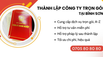 dịch vụ đăng ký thành lập công ty tại Bình Sơn