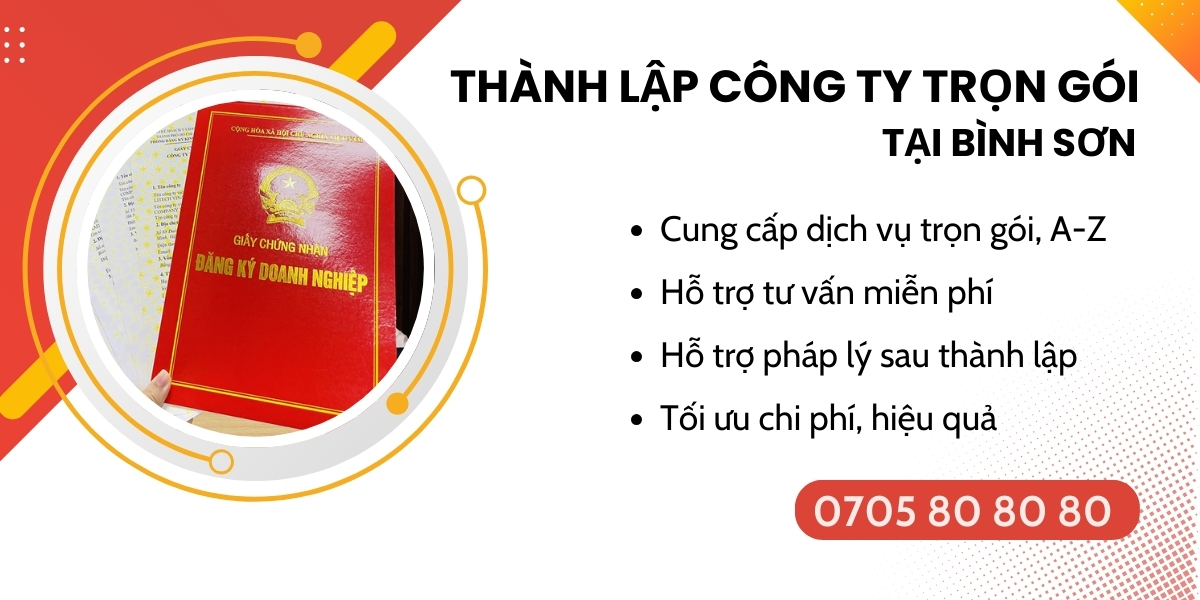 dịch vụ đăng ký thành lập công ty tại Bình Sơn