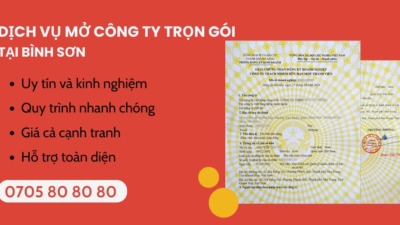 dịch vụ mở công ty tại Bình Sơn