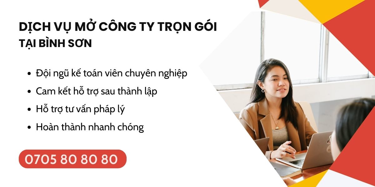 dịch vụ mở công ty trọn gói tại Bình Sơn