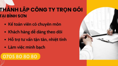 dịch vụ thành lập công ty trọn gói Bình Sơn