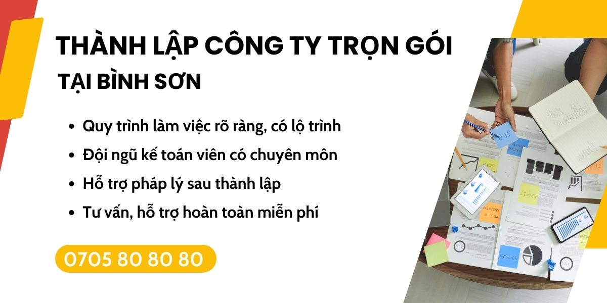 dịch vụ mở công ty trọn gói tại Bình Sơn