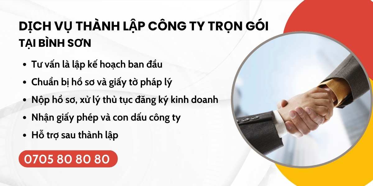 dịch vụ thành lập công ty trọn gói Bình Sơn