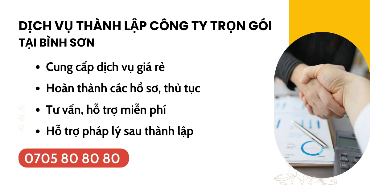 dịch vụ thành lập công ty giá rẻ Bình Sơn