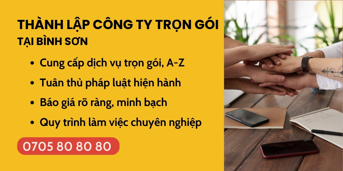 thành lập công ty giá rẻ tại Bình Sơn