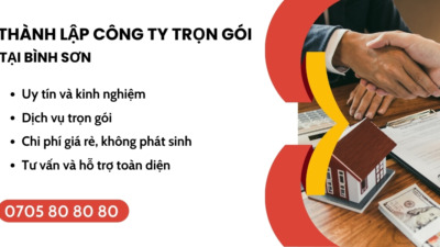 dịch vụ thành lập công ty trọn gói Bình Sơn