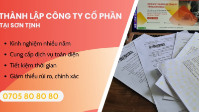 thành lập công ty cổ phần tại Sơn Tịnh