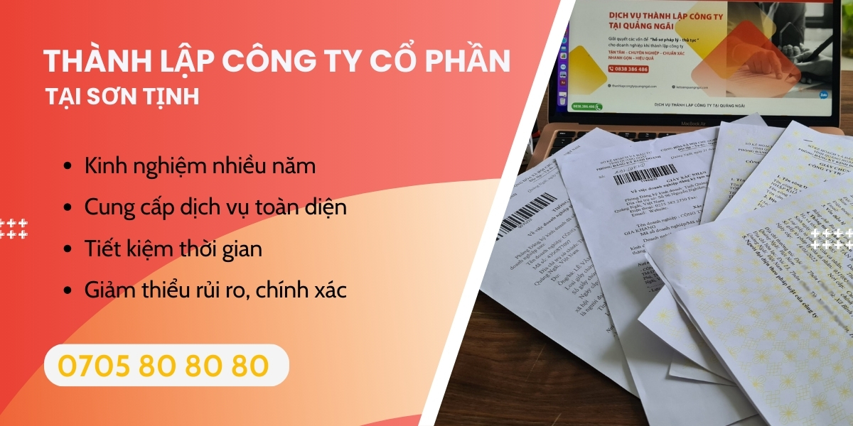 thành lập công ty cổ phần tại Sơn Tịnh