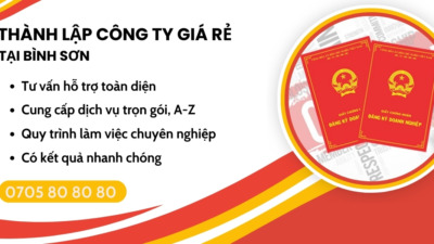 thành lập công ty giá rẻ tại Bình Sơn