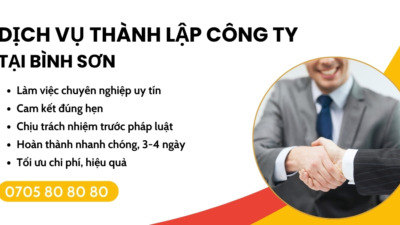 thành lập công ty tại Bình Sơn