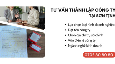 thành lập công ty tại Sơn Tịnh