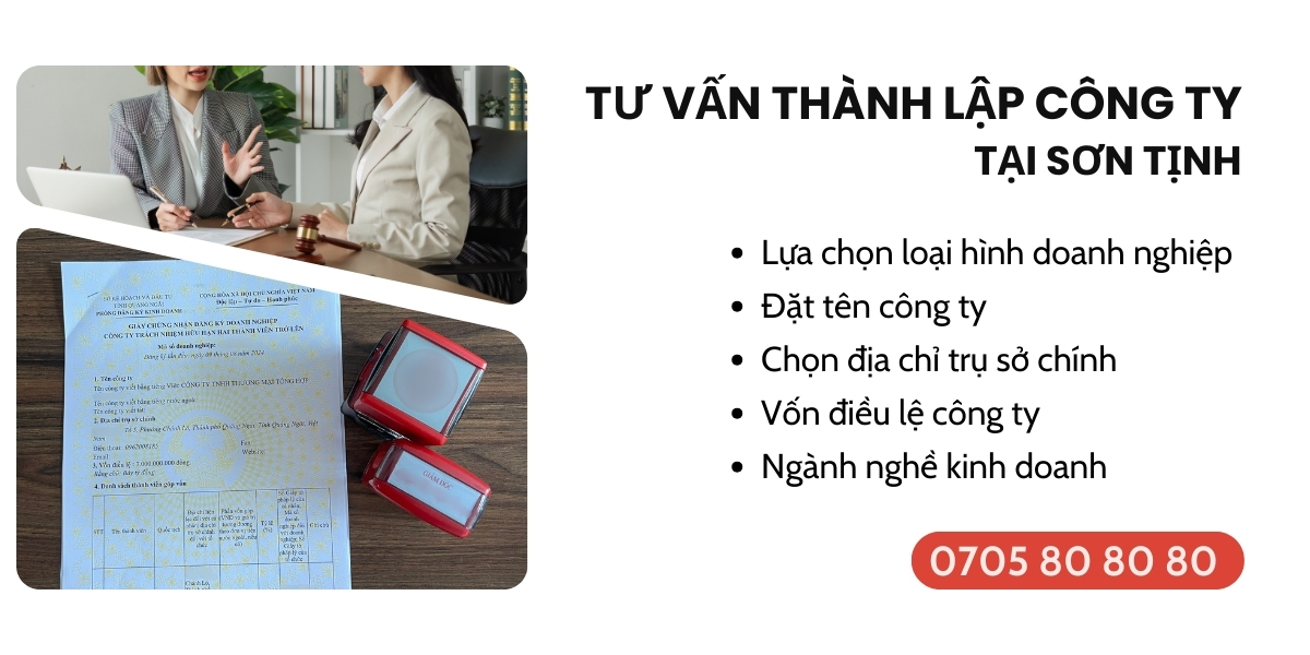 thành lập công ty tại Sơn Tịnh