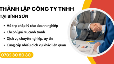 thành lập công ty TNHH tại Bình Sơn