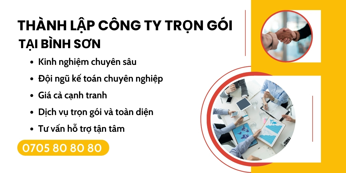 thành lập công ty trọn gói tại Bình Sơn