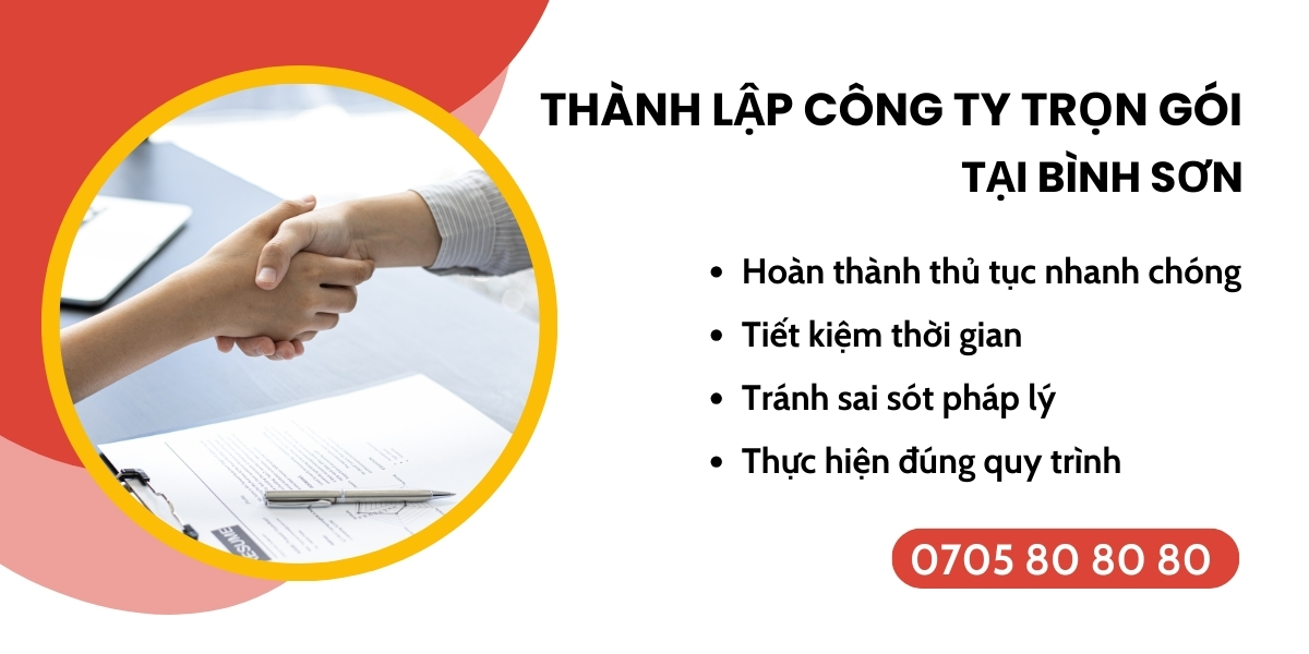 dịch vụ thành lập công ty trọn gói Bình Sơn