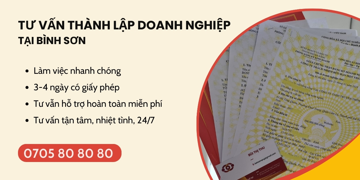 công ty tư vấn thành lập doanh nghiệp Bình Sơn