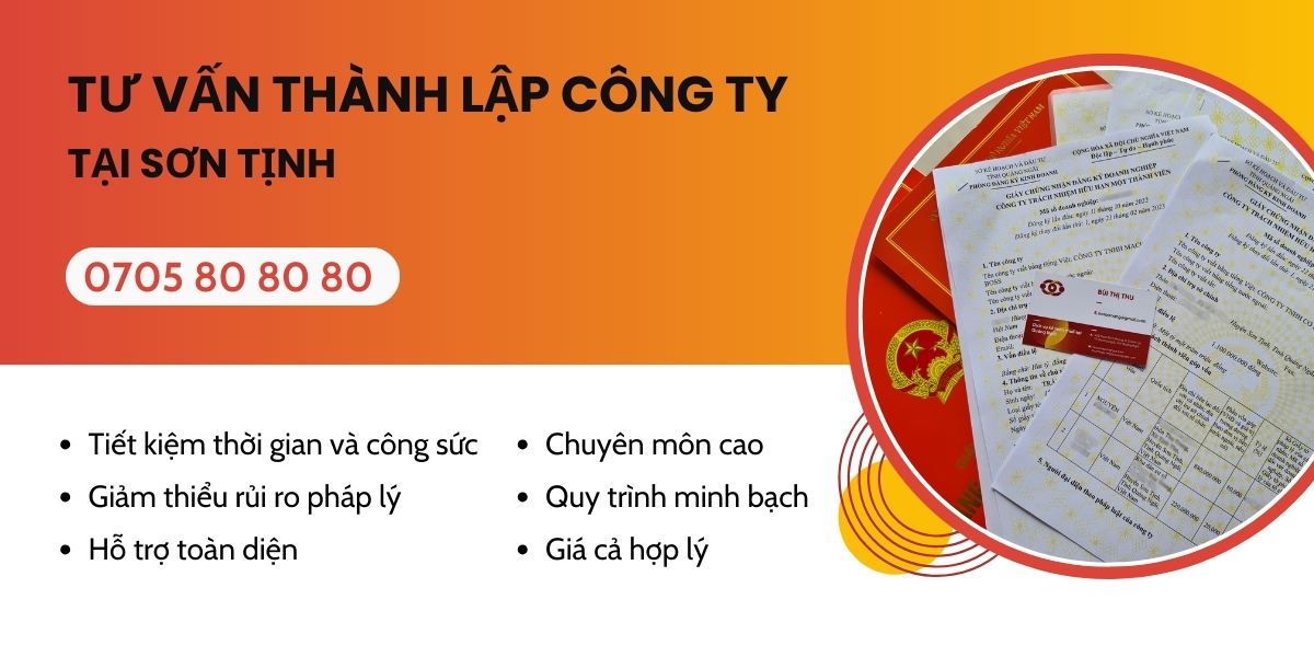 dịch vụ tư vấn thành lập doanh nghiệp Sơn Tịnh